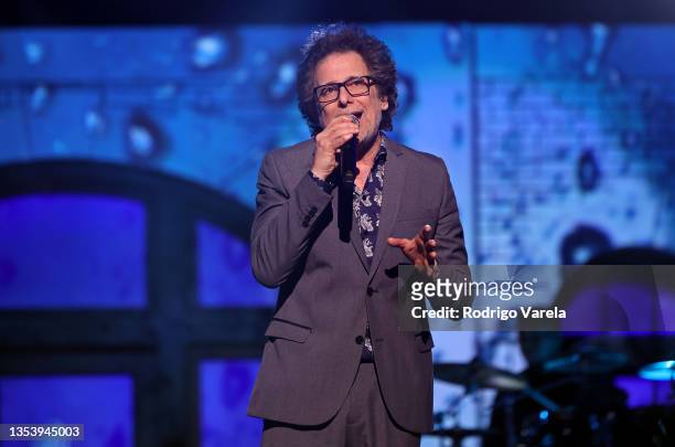 Andrés Calamaro onstage during The Latin Recording Academy's 2021 Person of the Year Gala honoring Ruben Blades at Michelob ULTRA Arena on November...