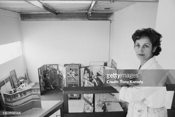 Francoise Gilot in her studio in San Diego. She met artist Picasso at the age of 21 and lived with him for 9 years. Now married to Dr. Jonas Salk,...