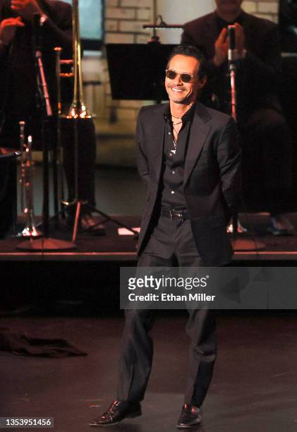 Marc Anthony performs onstage during The Latin Recording Academy's 2021 Person of the Year Gala honoring Ruben Blades at Michelob ULTRA Arena on...