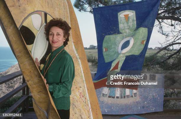 French painter Francoise Gilot at home in San Diego.