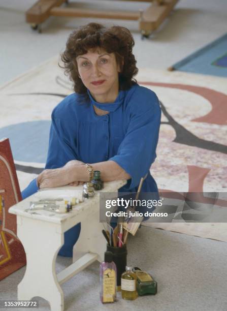 Painter Francoise Gilot at home in Paris. She lived with Pablo Picasso from 1944 to 1953 and gave birth to his two children, Claude and Paloma...