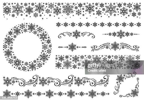 snowflakes - circle snowflake pattern stock illustrations