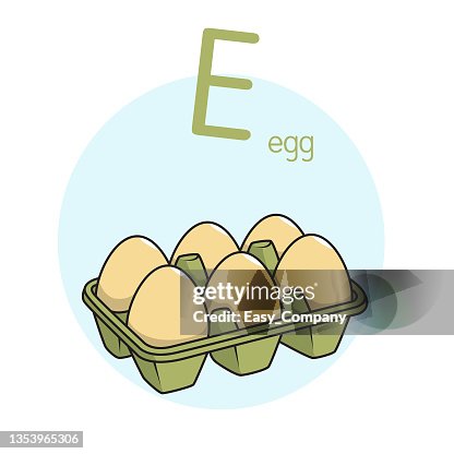Vector Illustration Of Egg With Alphabet Letter E Upper Case Or