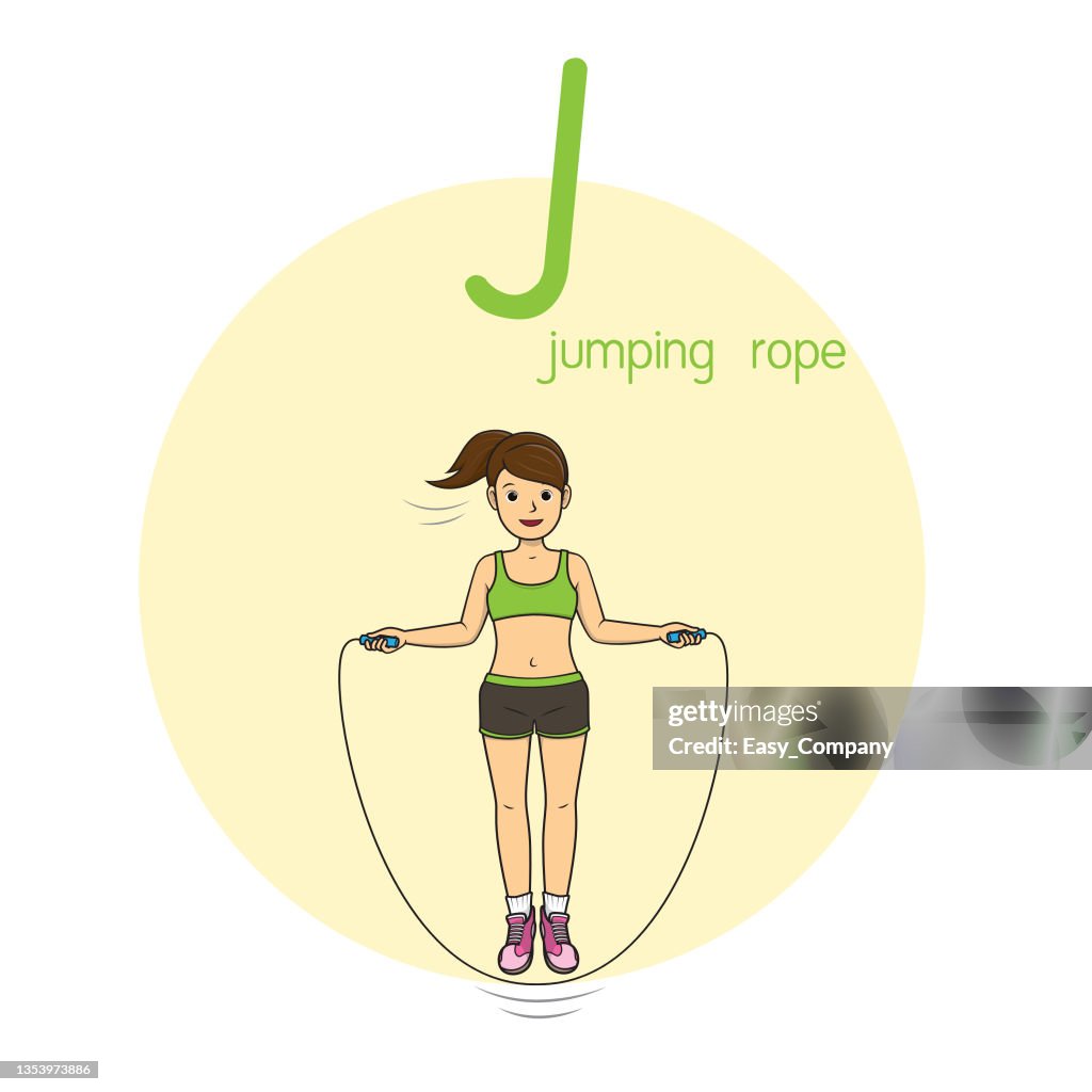 Jump Rope Abcs Vector Illustration Of Jumping Rope With Alphabet Letter J Upper Case ...