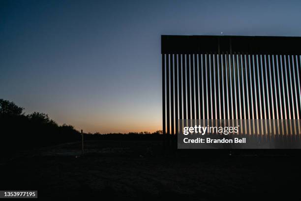 An unfinished section of border wall is seen on November 17, 2021 in La Joya, Texas. The number of migrants taken into U.S. Custody along the...