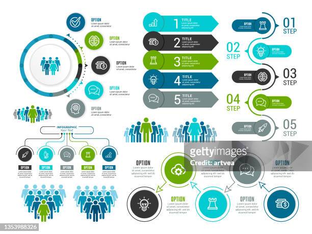 infographic and human resources elements - number 5 stock illustrations