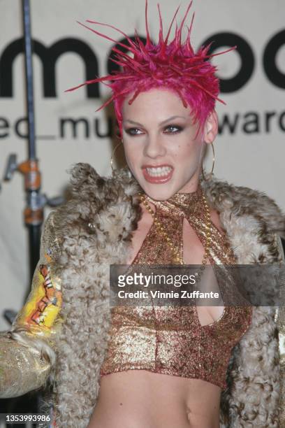 American singer Pink attends the 2000 MTV Video Music Awards, held at Radio City Music Hall in New York City, New York, 7th September 2000.