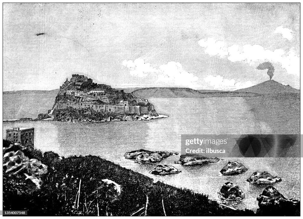 Antique illustration: Ischia Island, Italy