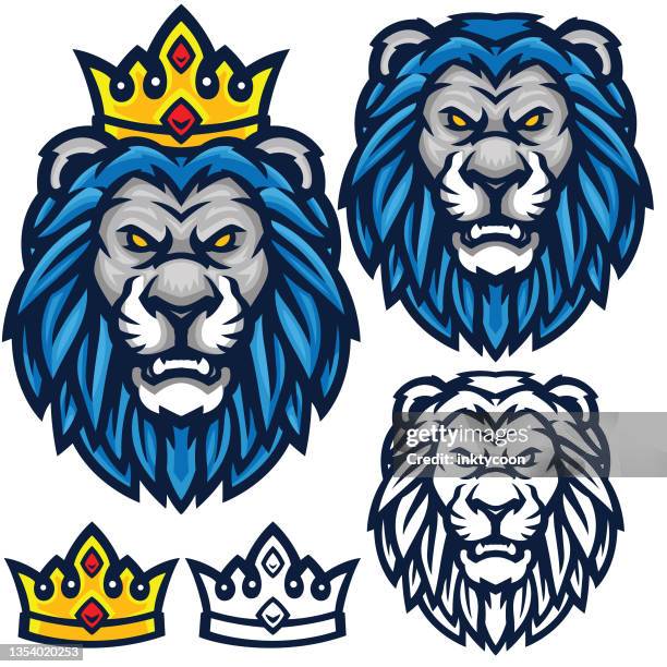 king lion - angry rooster stock illustrations