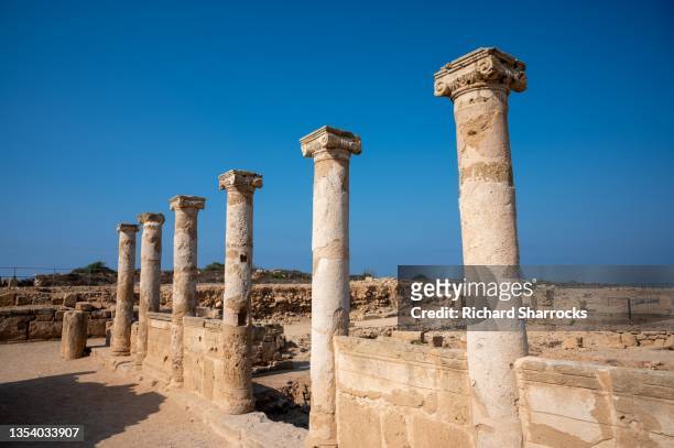 roman ruins, nea paphos archeological park, cyprus - 塞浦路斯島 個照片及圖片檔