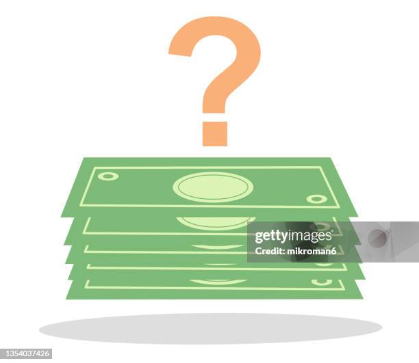 illustration of money in a pile showing concept of savings - asking money stock pictures, royalty-free photos & images