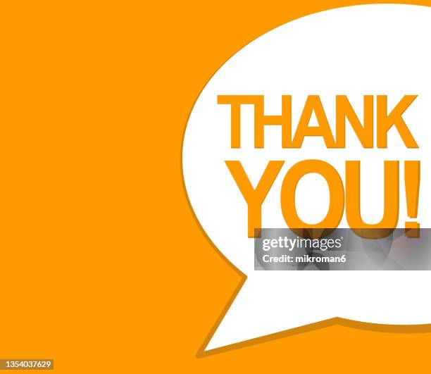 speech bubble  with thank you inside - medical thank you imagens e fotografias de stock