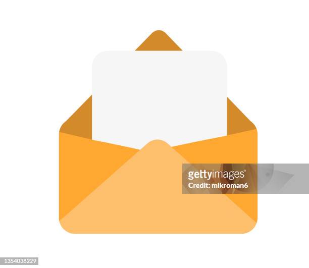 illustration of letter in a envelope - love letter stock-fotos und bilder