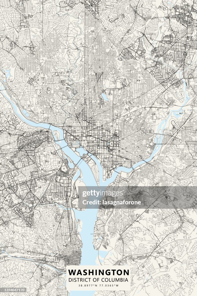 Washington, District of Columbia Vector Map