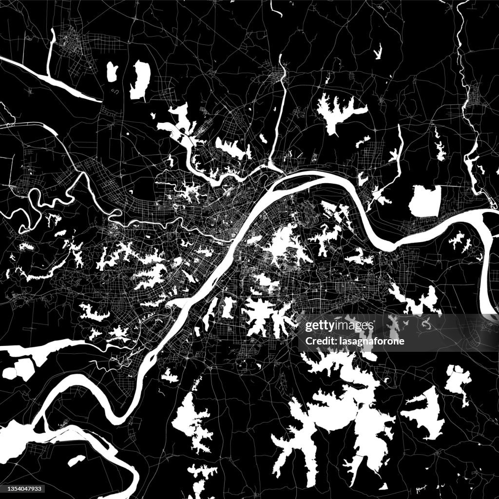 Wuhan, China Vector Map