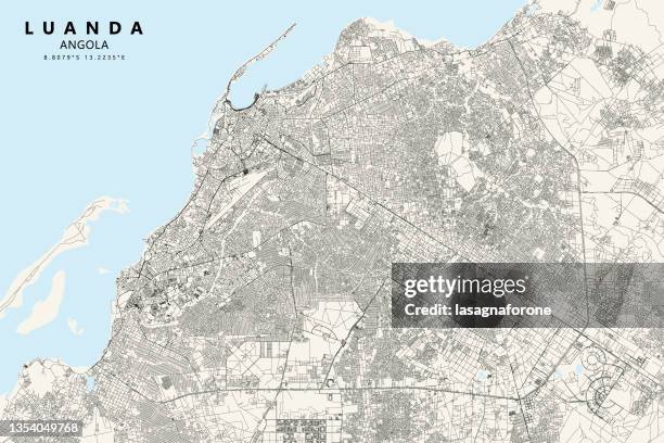 luanda, angola vector map - luanda stock illustrations