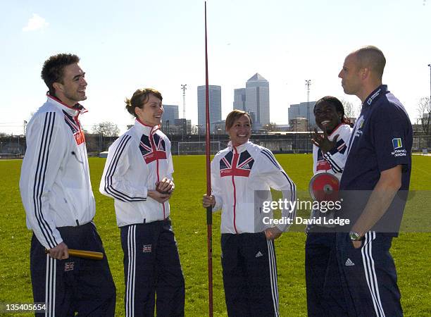 Martyn Rooney, Kelly Sotherton, Jessica Ennis, Christine Ohuruogu and Dean Macey