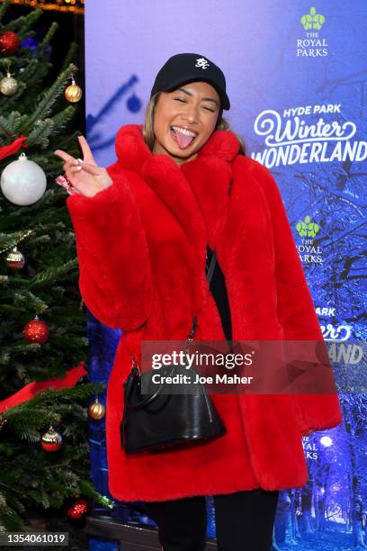 Kaz Crossley attends the VIP Preview evening of Hyde Park Winter Wonderland at Hyde Park on November 18, 2021 in London, England.