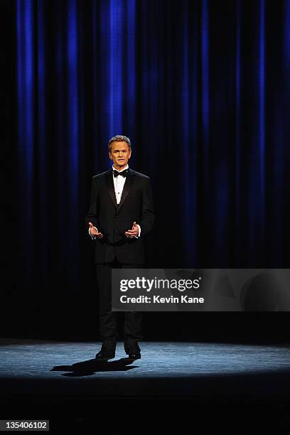 Host Neil Patrick Harris speaks on stage during the 65th Annual Tony Awards at the Beacon Theatre on June 12, 2011 in New York City.