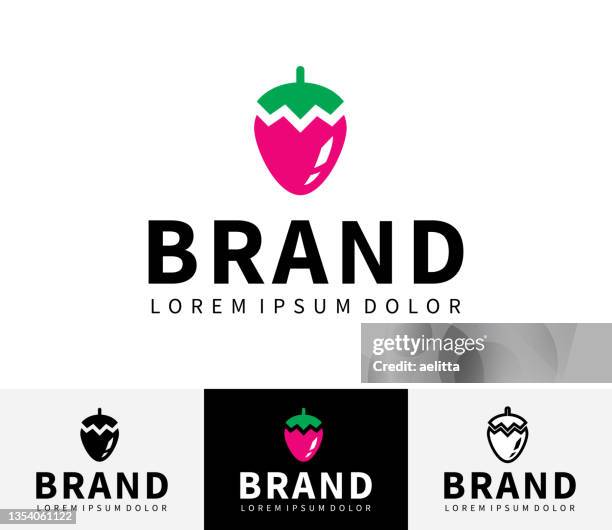raspberry icon set. logo design. - blue raspberry stock illustrations