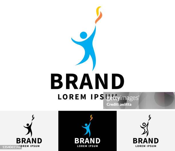 people icon set. logo design. - 高舉手臂 幅插畫檔、美工圖案、卡通及圖標