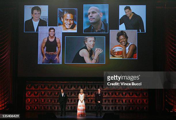 Robert Gant, Thea Gill and Peter Paige onstage at the 20th Annual GLAAD Media Awards held at NOKIA Theatre LA LIVE on April 18, 2009 in Los Angeles,...