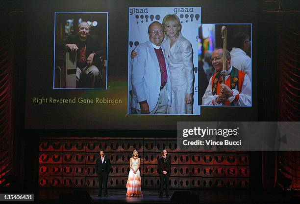 Robert Gant, Thea Gill and Peter Paige onstage at the 20th Annual GLAAD Media Awards held at NOKIA Theatre LA LIVE on April 18, 2009 in Los Angeles,...