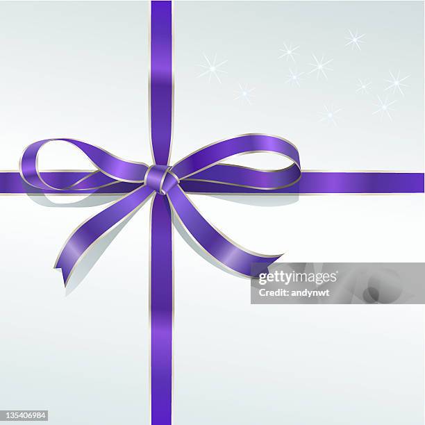 purple satin bow - purple ribbon stock illustrations