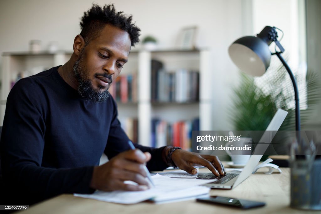 Man working at home