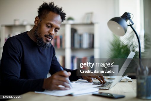 Man working at home Man working at home