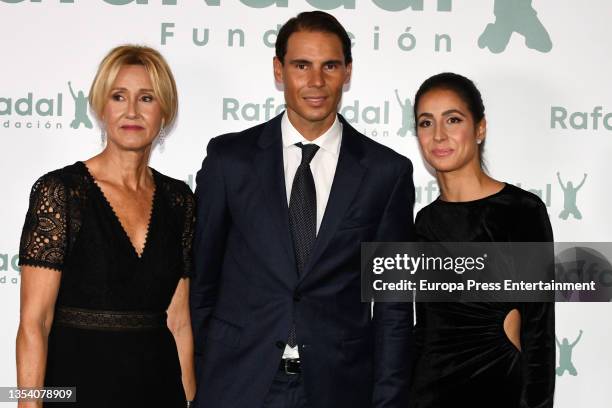 Ana Maria Parera, Rafael Nadal and Maria Francisca Perello attend the celebration of the 10th anniversary of the Rafa Nadal Foundation held at the...