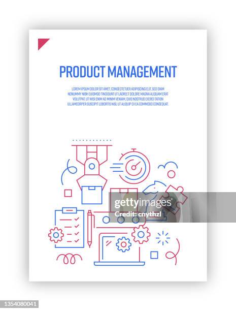 vector set of illustration product management concept. line art style background design for web page, banner, poster, print etc. vector illustration. - warehouse tablet stock illustrations
