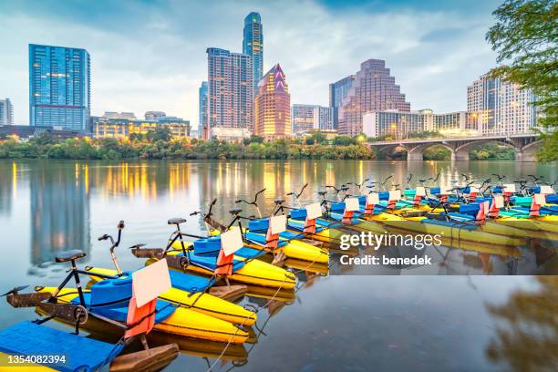 austin texas usa waterfront skyline - austin texas stock pictures, royalty-free photos & images