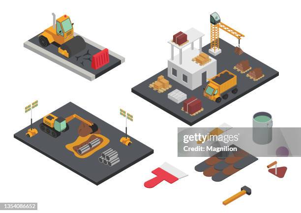 construction isometric - mine icon stock illustrations