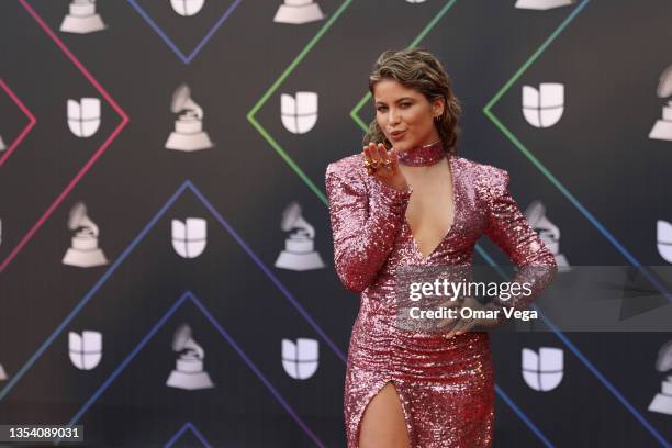 Mexican singer Sofia Reyes attends the 22nd Annual Latin GRAMMY Awards at MGM Grand Garden Arena on November 18, 2021 in Las Vegas, Nevada.