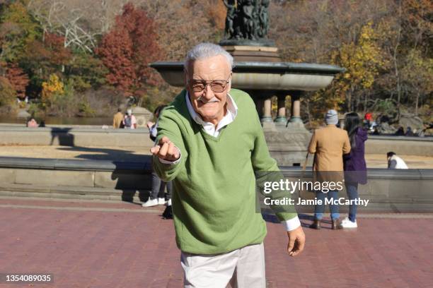 Madame Tussauds New York pays tribute to comic legend Stan Lee with new wax figure on November 18, 2021 in New York City.