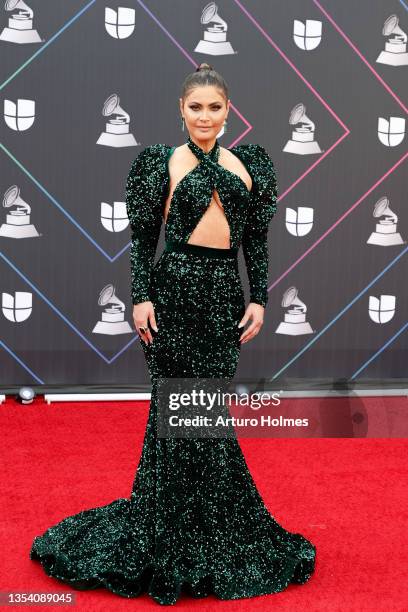 Chiquinquirá Delgado attends The 22nd Annual Latin GRAMMY Awards at MGM Grand Garden Arena on November 18, 2021 in Las Vegas, Nevada.