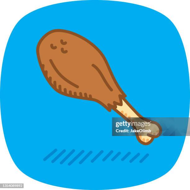 chicken leg doodle 1 - turkey leg stock illustrations