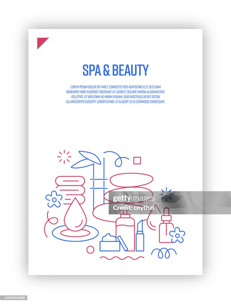 Vector Set of Illustration SPA and Beauty Concept. Line Art Style Background Design for Web Page, Banner, Poster, Print etc. Vector Illustration.