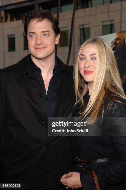 Brendan Fraser and wife Afton Smith during "Crash" Los Angeles Premiere - Red Carpet at The Academy of Motion Picture Arts and Sciences in Los...