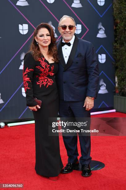 Gloria Estefan and Emilio Estefan attend The 22nd Annual Latin GRAMMY Awards at MGM Grand Garden Arena on November 18, 2021 in Las Vegas, Nevada.