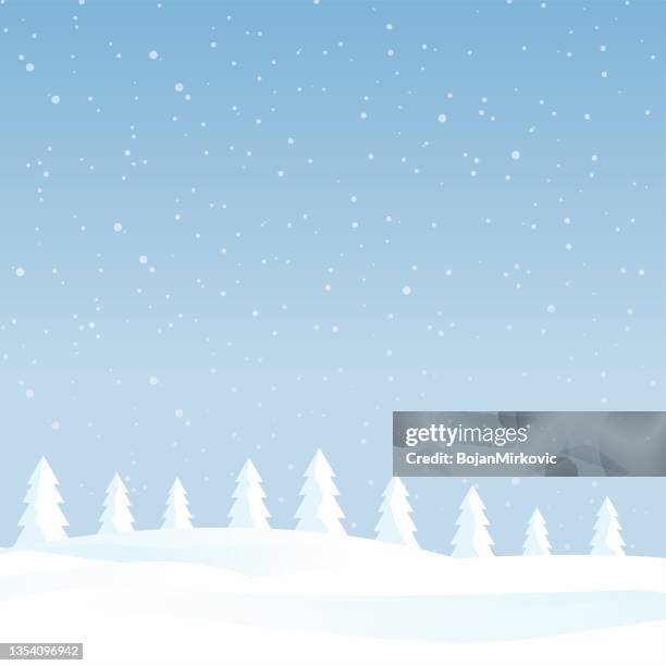 winterlandschaft, hintergrund, karte. vektor - hangtag stock-grafiken, -clipart, -cartoons und -symbole