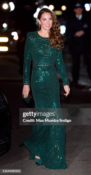 Catherine, Duchess of Cambridge attends the Royal Variety Performance at the Royal Albert Hall on November 18, 2021 in London, England.