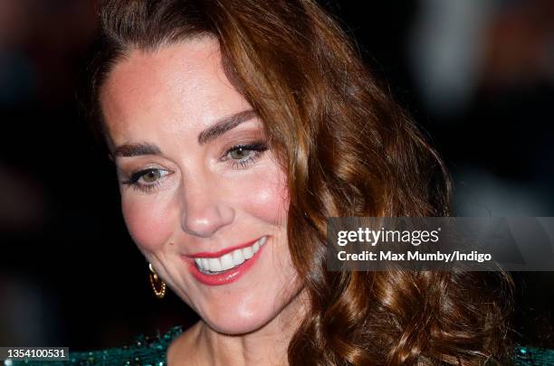 Catherine, Duchess of Cambridge attends the Royal Variety Performance at the Royal Albert Hall on November 18, 2021 in London, England.