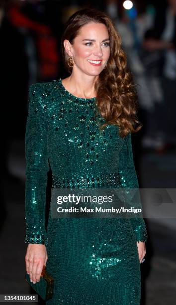 Catherine, Duchess of Cambridge attends the Royal Variety Performance at the Royal Albert Hall on November 18, 2021 in London, England.