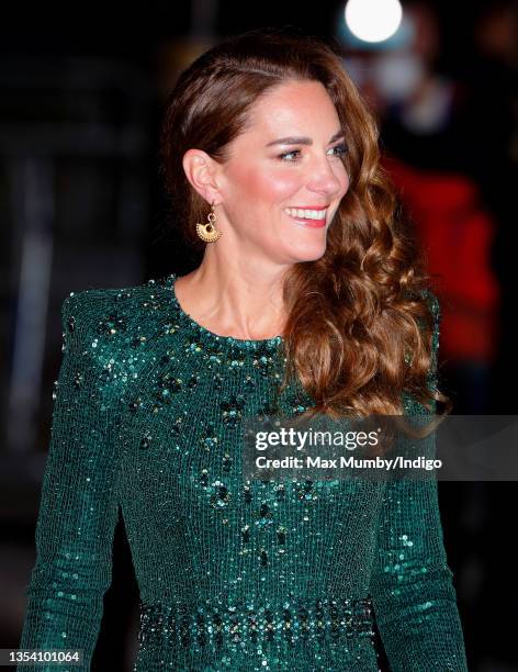 Catherine, Duchess of Cambridge attends the Royal Variety Performance at the Royal Albert Hall on November 18, 2021 in London, England.