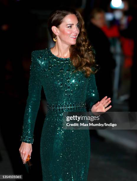 Catherine, Duchess of Cambridge attends the Royal Variety Performance at the Royal Albert Hall on November 18, 2021 in London, England.