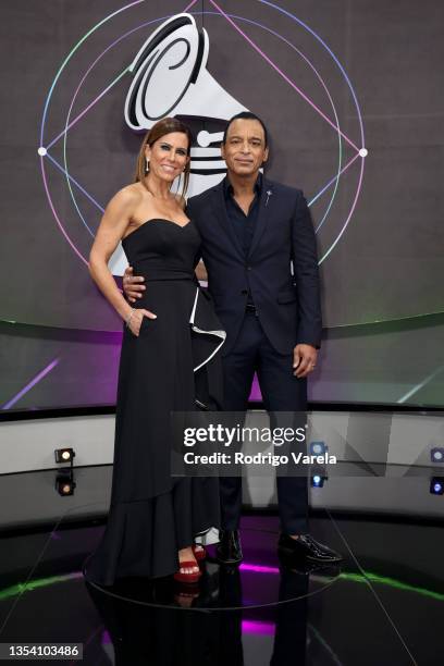 Maritere Vilar and Jon Secada attend The 22nd Annual Latin GRAMMY Awards at MGM Grand Garden Arena on November 18, 2021 in Las Vegas, Nevada.