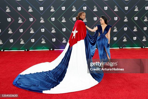 Yotuel and Beatriz Luengo attend The 22nd Annual Latin GRAMMY Awards at MGM Grand Garden Arena on November 18, 2021 in Las Vegas, Nevada.