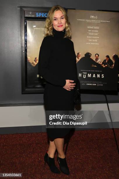 Julia Stiles attends as A24 and the Cinema Society host a screening of "The Humans" at Village East Cinema on November 18, 2021 in New York City.